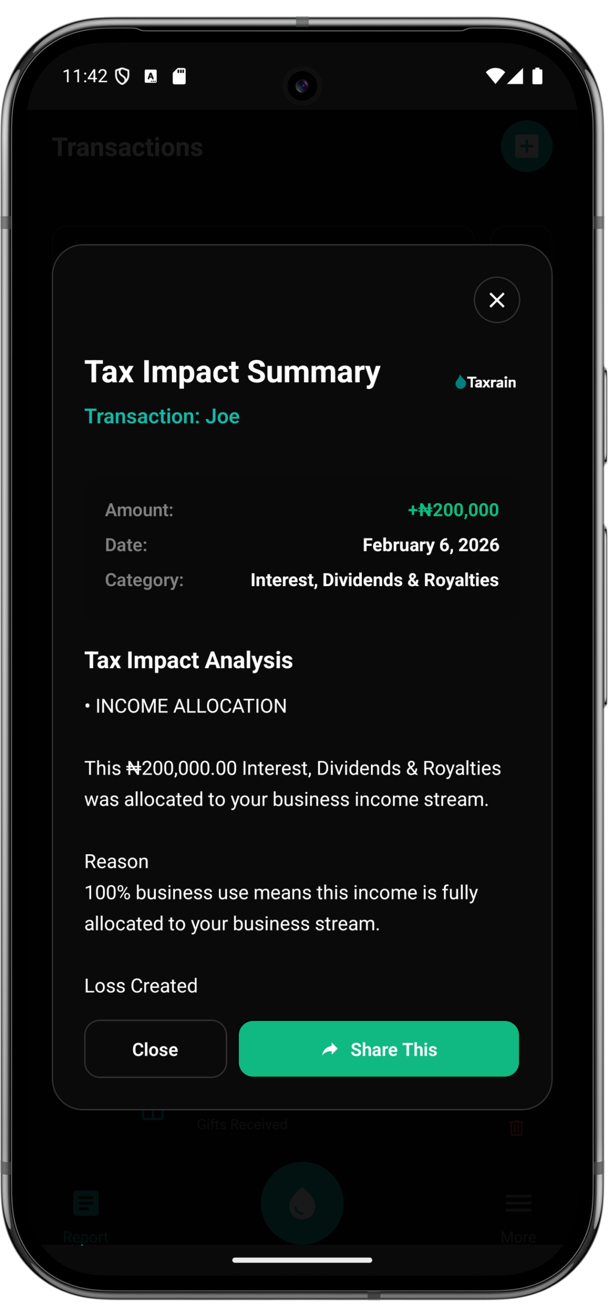 Taxrain Understanding Feature
